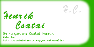 henrik csatai business card